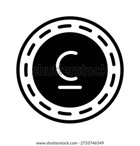 Well designed glyph icon of Som coin for commercial use
