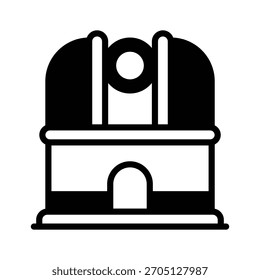 Icono de glifo bien diseñado de la torre del observatorio espacial