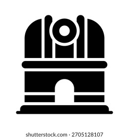 Icono de glifo bien diseñado de la torre del observatorio espacial