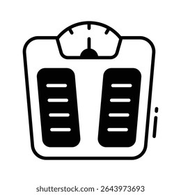 Icono de glifo bien diseñado de la escala de la máquina del peso