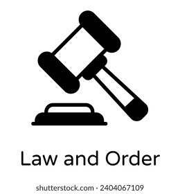 Gut gestaltetes Symbol im Stil von Glyph, Recht und Ordnung 