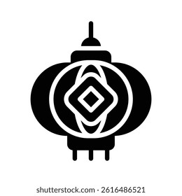 A well designed glyph style icon of paper lantern decor