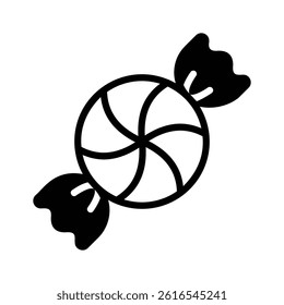 A well designed glyph style icon depicting wrapped swirl candle