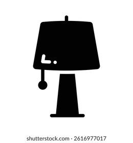 A well designed glyph style icon depicting table lam