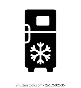A well designed glyph style icon of electric fridge