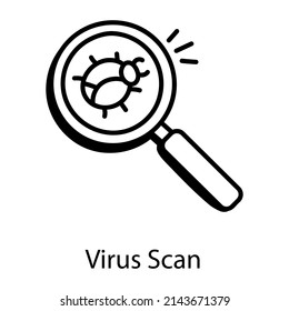 Icono dibujado a mano y bien diseñado para el análisis de virus 