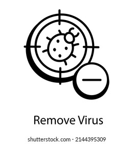 Icono bien diseñado, dibujado a mano, para eliminar el virus 

