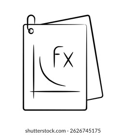 Un icono bien diseñado dibujado a mano de notas matemáticas