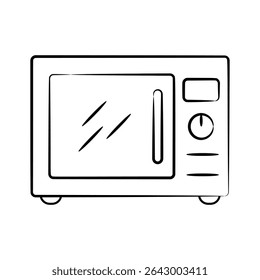 Um ícone desenhado à mão bem desenhado de micro-ondas