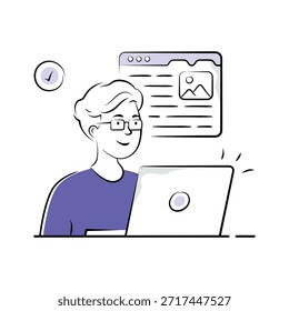Ilustración dibujada a mano bien diseñada de la programación del Web en estilo moderno