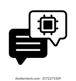 Well designed icon of ai conversation