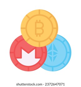 Well designed icon of altcoin, cryptocurrency coins vector design