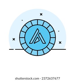 Well designed icon of Ardor coin, cryptocurrency coin vector design