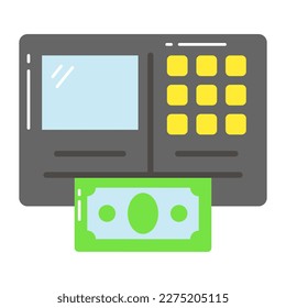 Well designed icon of atm machine, cash withdrawal machine icon