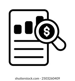 Well designed icon of audit report, suitable for financial, compliance, and performance evaluations.