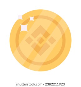 Well designed icon of binance coin, cryptocurrency coin vector design