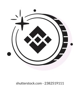 Icono bien diseñado de la moneda de binancia, criptodivisa diseño vectorial