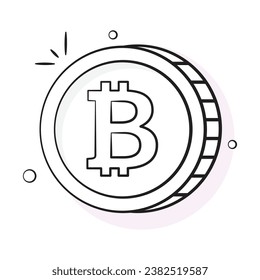Icono bien diseñado de bitcoin, diseño de vector de moneda criptodivisa