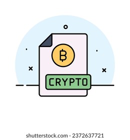 Well designed icon of bitcoin document, Btc with document