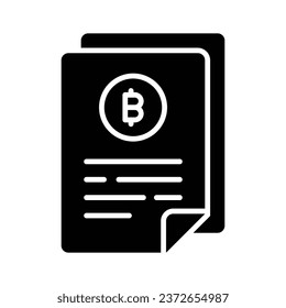 Well designed icon of bitcoin document, Btc with document