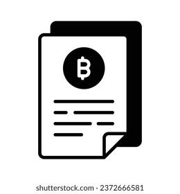 Well designed icon of bitcoin document, Btc with document