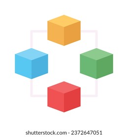 Well designed icon of blockchain in modern style