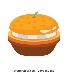 Well designed icon of burger bun in 3d style