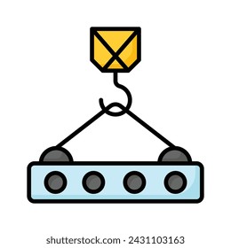 Un icono bien diseñado de la grúa de construcción, gancho de la grúa para el uso premium