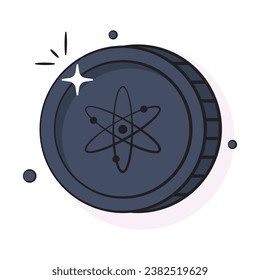 Well designed icon of Cosmos coin, cryptocurrency coin vector design