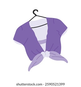 Well designed icon of cropped tie top with a knotted front