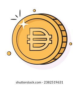 Icono bien diseñado de la moneda de Dai, diseño de vector de moneda criptodivisa