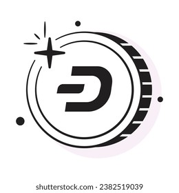 Well designed icon of Dash coin, cryptocurrency coin vector design