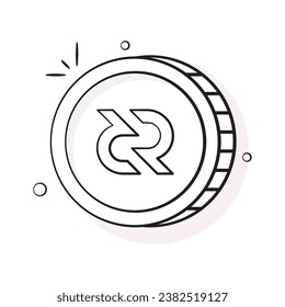 Icono bien diseñado de la moneda Decred, diseño de vector de moneda criptodivisa