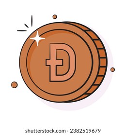 Icono bien diseñado de la moneda de Digibyte, criptomoneda diseño vectorial