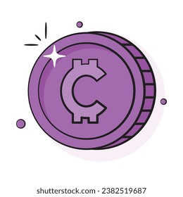 Well designed icon of digital currency coin, cryptocurrency coin vector design