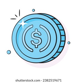 Icono bien diseñado de moneda en dólares, diseño de vector de moneda criptodivisa