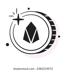 Well designed icon of EOS coin, cryptocurrency coin vector design