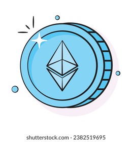 Well designed icon of ethereum coin, cryptocurrency coin vector design