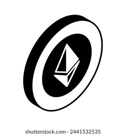Well designed icon of ethereum coin, cryptocurrency coin isometric vector design
