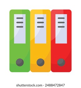 Well designed icon of file folders, premium vector of document archives, binders vector design