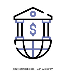 Well designed icon of global bank in trend editable style, premium vector