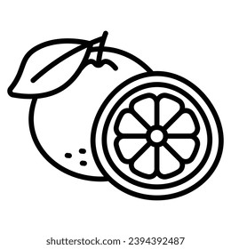 Well designed icon of grapefruit in modern style, healthiest citrus fruit