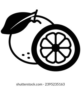 Well designed icon of grapefruit in modern style, healthiest citrus fruit