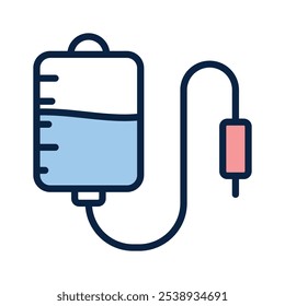Ícone bem projetado de gotejamento iv, terapia de transfusão intravenosa
