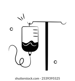 Well designed icon of iv drip, intravenous transfusion Therapy