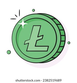 Well designed icon of Litecoin, cryptocurrency coin vector design
