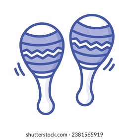 Well designed icon of maracas, music and instrument concept