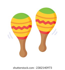 Icono bien diseñado de maracas, música y concepto de instrumento