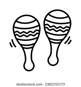 Well designed icon of maracas, music and instrument concept
