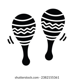 Well designed icon of maracas, music and instrument concept